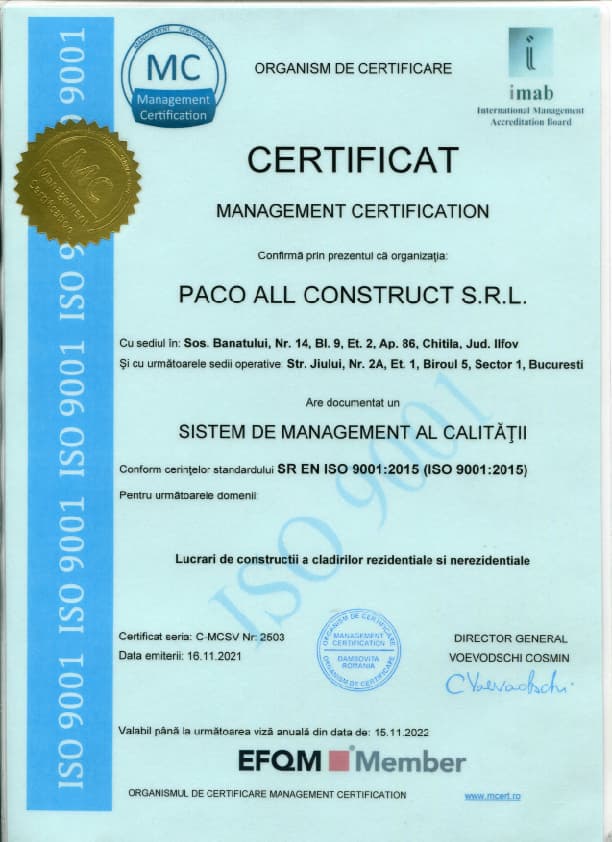 Paco Certificat 9001