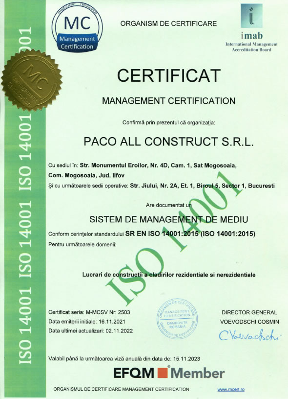 Paco All Construct ISO 14001 2022