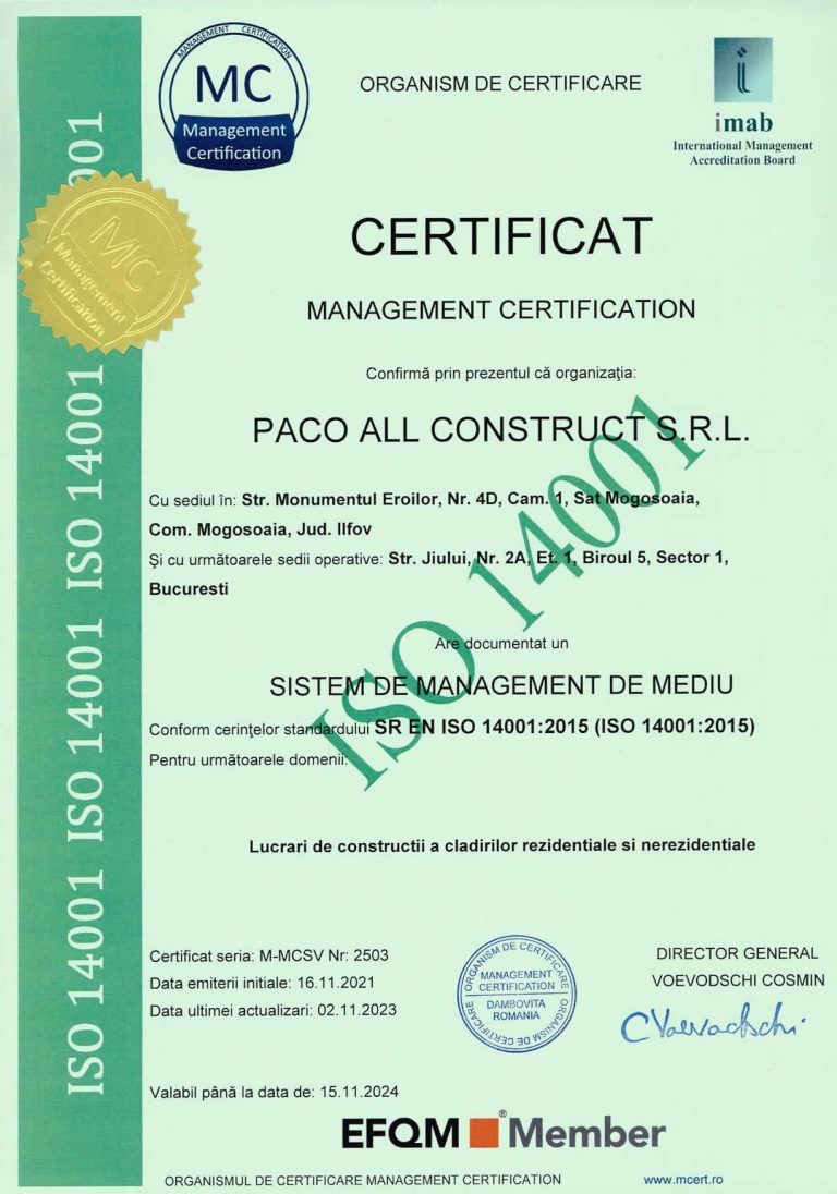 Paco All Construct ISO 14001 2024