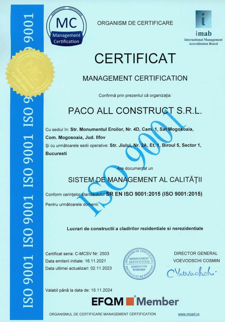 Paco All Construct ISO 9001 2024